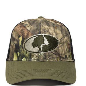 🐳 NWT MOSSY OAK FITTED HAT MEN'S MESH BACK CAMO